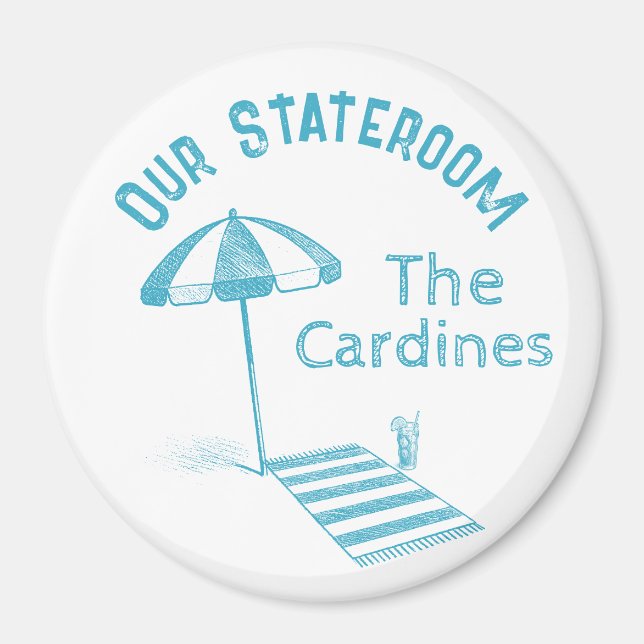 Imã Cruzeiro Familiar Stateroom Door Marker Beach Umbr (Frente)