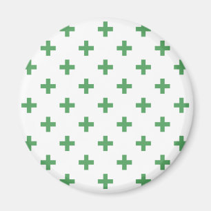 Imã Cruzes verdes da polca no branco