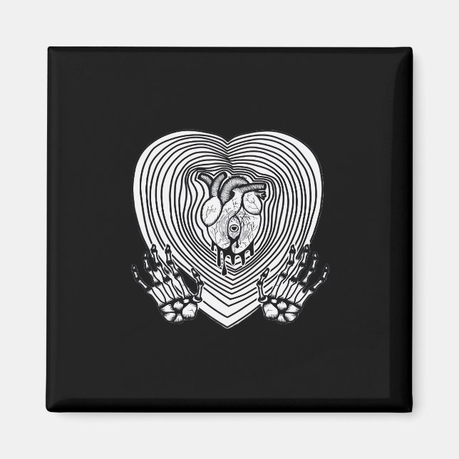 Imã Crying Heart Classic - Skeleton mãos Heart (Frente)