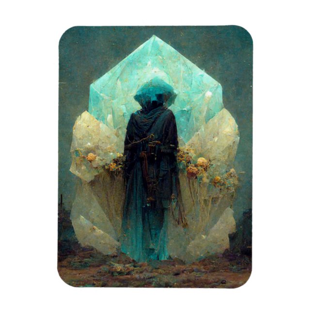 Ímã Crystal Guardian Alien Sci-Fi Fantasy (Vertical)