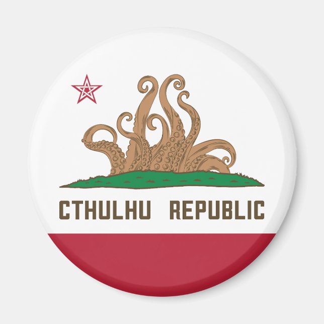 Imã Cthulhu República da Califórnia Flag Lovecraft (Frente)