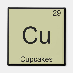 Imã Cu - Cupcakes - Símbolo De Elemento De Química E