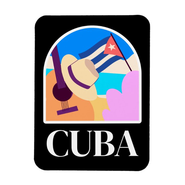 Ímã Cuba Flag Salsa Vintage (Vertical)