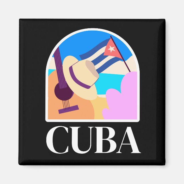 Imã Cuba Flag Salsa Vintage (Frente)