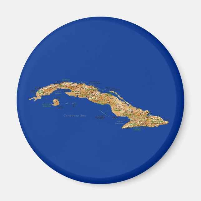 Imã Cuba Map Magnet (Frente)