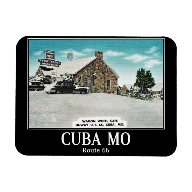 Ímã Cuba, Missouri, Rte 66, Vintage (Horizontal)