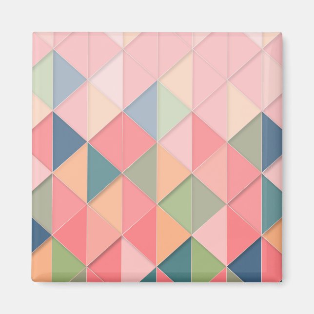 Imã CUBISM pastel Shades GEOMETRIC - ADICIONAR MONOGRA (Frente)