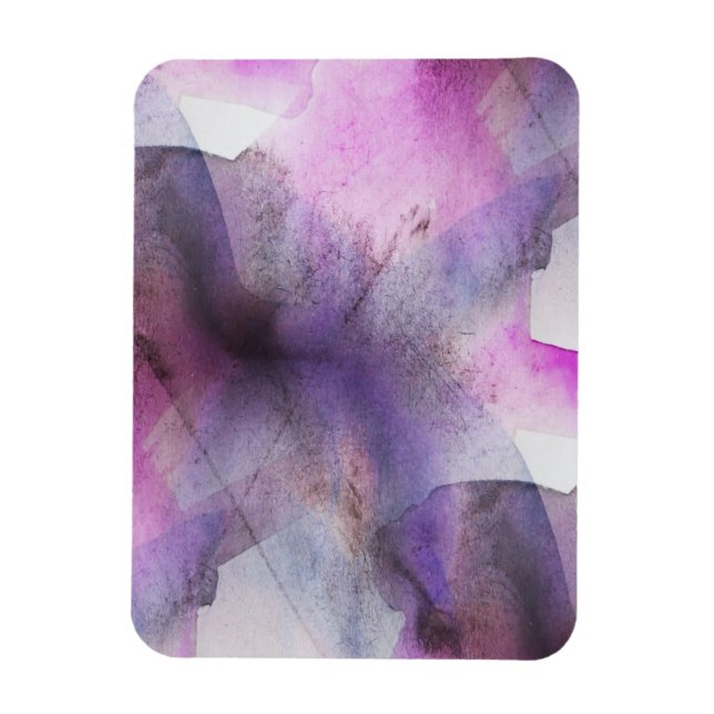 Ímã cubismo sem descontinuidades abstrato arte roxa (Vertical)