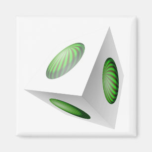 Imã Cubo 3D com esferas verdes