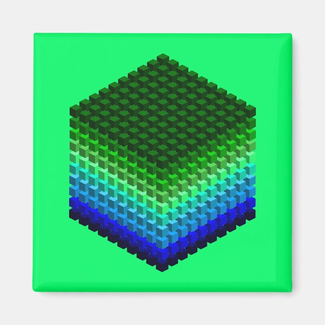 Imã Cubo do padrão 3D de cubos (Frente)