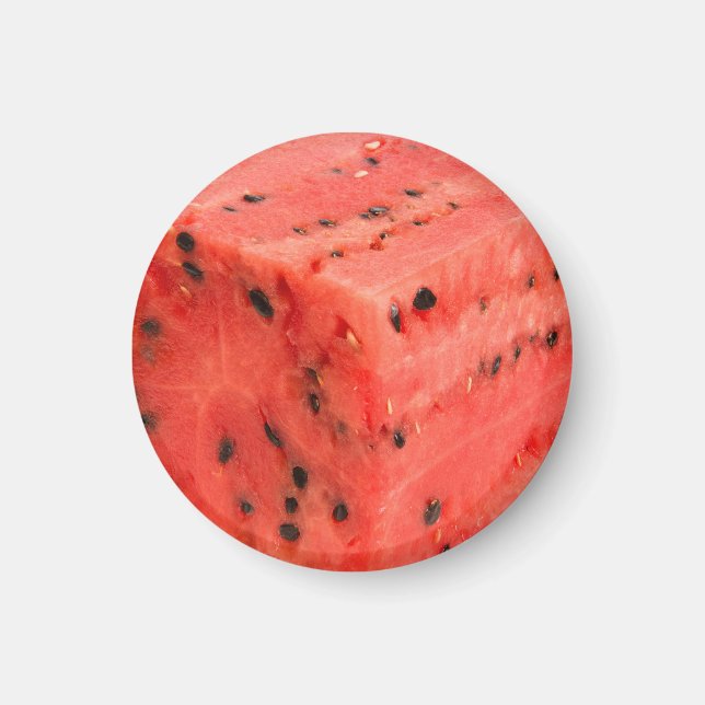 Imã Cubo original de Comida de Melancia Vermelha doce  (Frente)