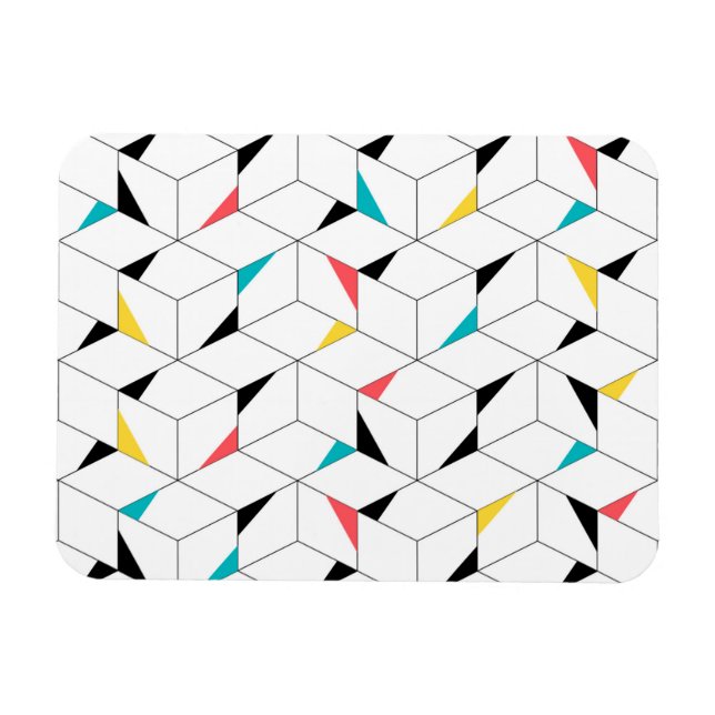 Ímã Cubos coloridos, modernos, alegres, modernos e fel (Horizontal)