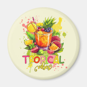 Imã Cubos Tropicais - Frutas de Aquarelas do Verão Vib