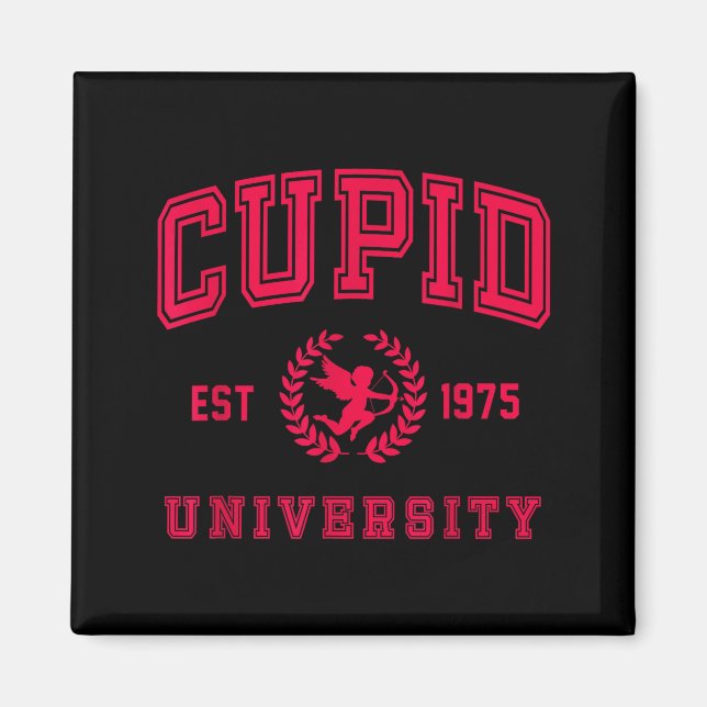 Imã Cud University Cute Cherub Valentines Day Crest  (Frente)