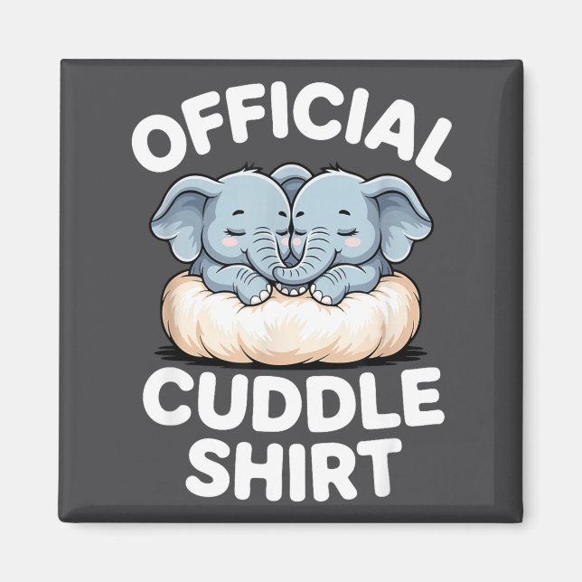 Imã Cuddle Shirt Cute Baby Elephant Snuggle  (Frente)