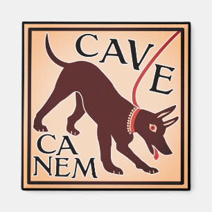 Imã Cuidado com a imagem greco-romana do cão "Cave Can