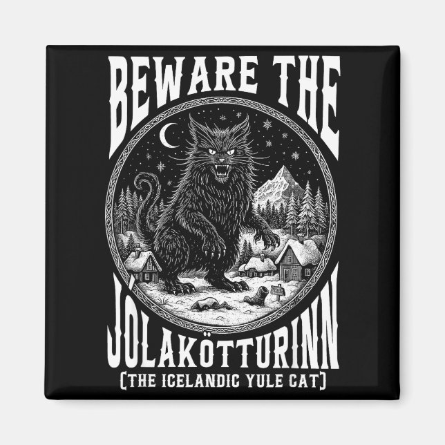 Imã Cuidado Com O Gato De Natal Jolakotturinn Natal Is (Frente)