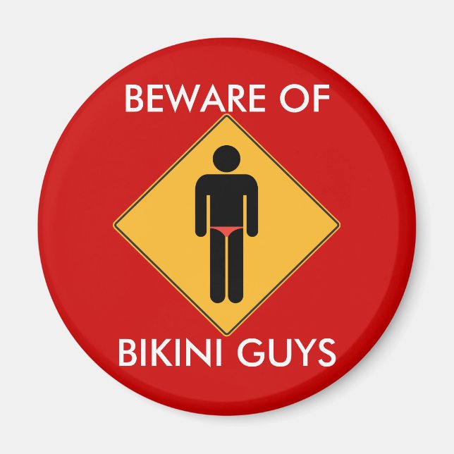 Imã Cuidado com o ímã Bikini Cara (Frente)