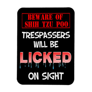 Ímã "Cuidado com o Shh Tzu Poo" Magnet (preto)