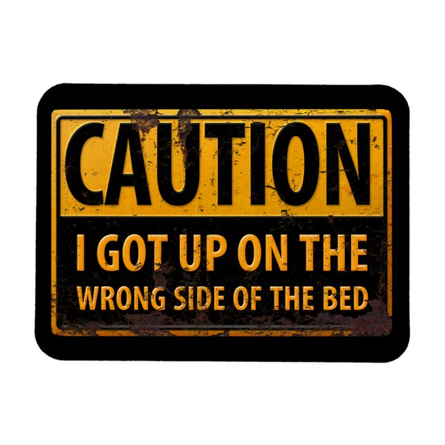 Ímã CUIDADO Levantei-me no lado errado do signo da cam (Horizontal)