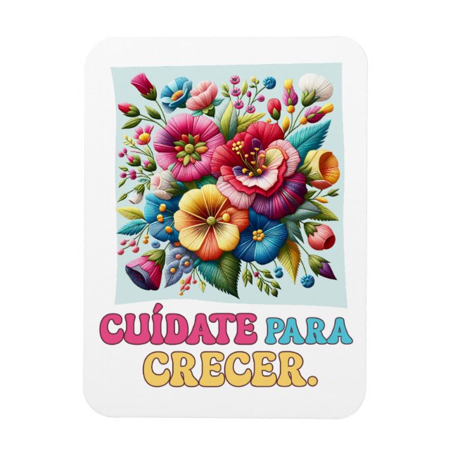 Ímã Cuídate para Cregalo floral (Vertical)