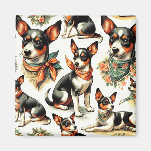 Imã Cuja Vintage Rat Terrier não parece