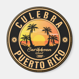 Imã Culebra Porto Rico Retro Sunset Souvenirs 60s