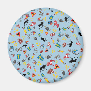 Imã Culturas suecas em fundo azul