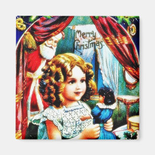 Imã Cumprimento do Natal com uma menina que olha um