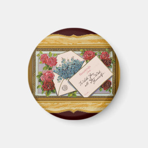 Imã Cumprimento floral do vintage