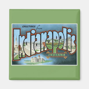 Imã Cumprimentos de Indianapolis Indiana! Vintage