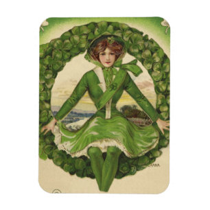 Ímã Cumprimentos do dia de St Patrick do vintage,