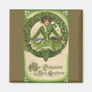 Imã Cumprimentos do dia de St Patrick do vintage,