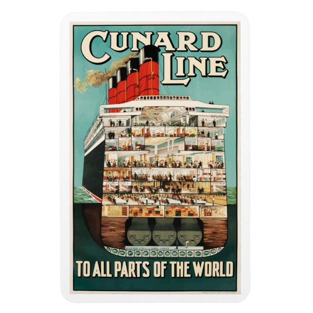 Ímã Cunard ocean: poster de navios de luxo, (Vertical)
