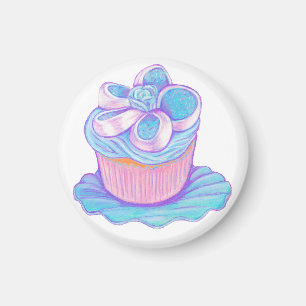 Imã Cupcake azul no ímã da placa