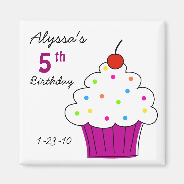 Imã Cupcake Birthday Magnets (Frente)