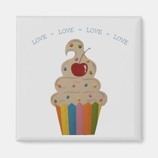 Imã Cupcake Colorida Love Magnet