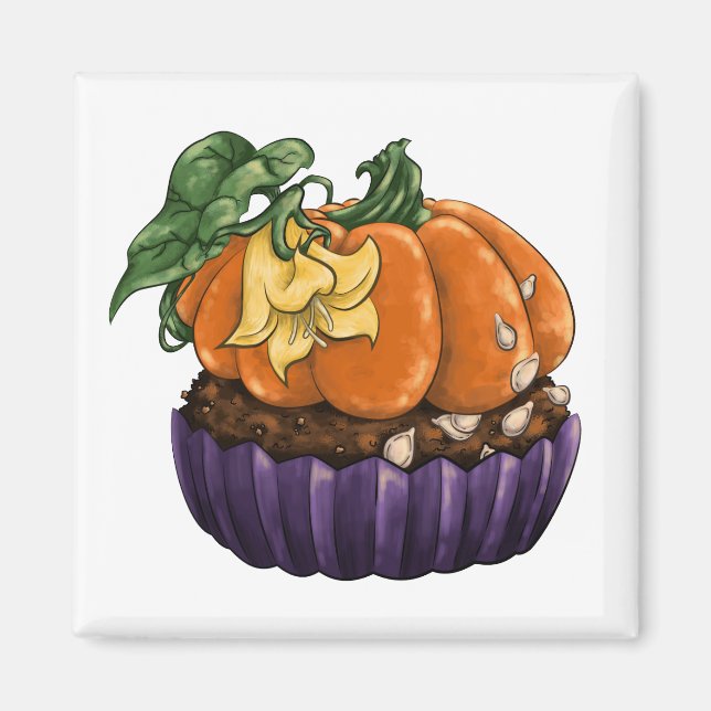 Imã Cupcake de abóbora (Frente)