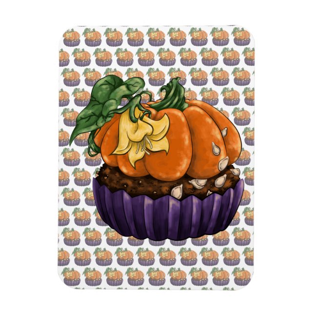 Ímã Cupcake de abóbora (Vertical)