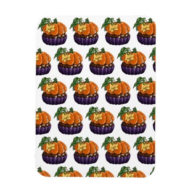 Ímã Cupcake de abóbora (Vertical)