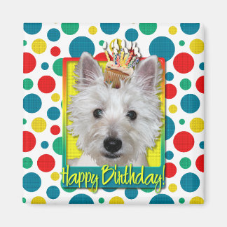 Imã Cupcake de aniversário - Westie - Tanque
