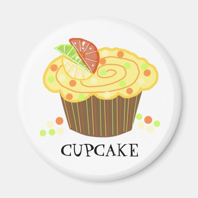 Imã Cupcake de Bala de Limão (Frente)