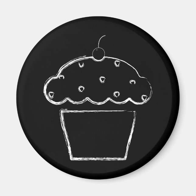 Imã cupcake de cereja (Frente)
