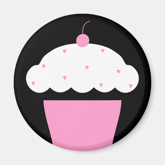 Imã cupcake de cereja (Frente)