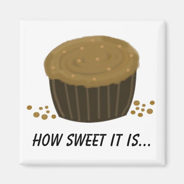 Imã Cupcake de Chocolate com Dito (Frente)