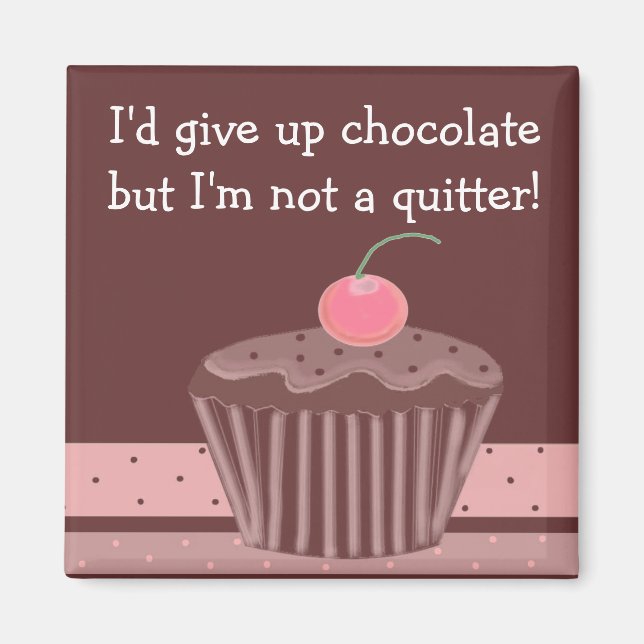 Imã Cupcake de Chocolate com Dito (Frente)
