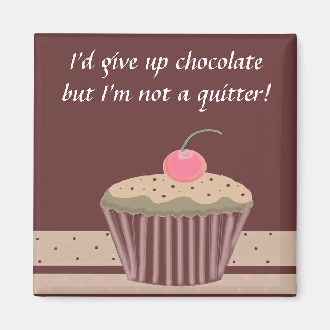 Imã Cupcake de Chocolate com Dito (Frente)