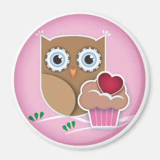 Imã Cupcake de Coruja