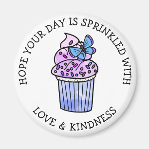 Imã Cupcake desenhado à mão, Comida Adorável