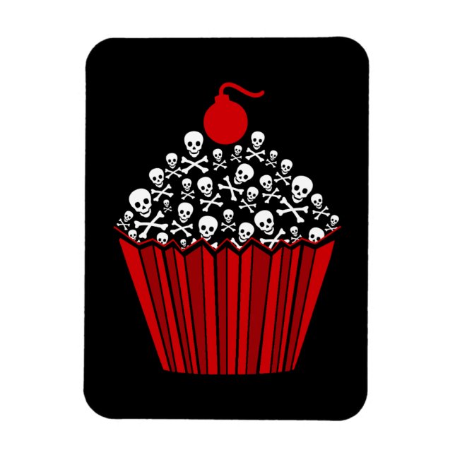 Ímã Cupcake do crânio (Vertical)